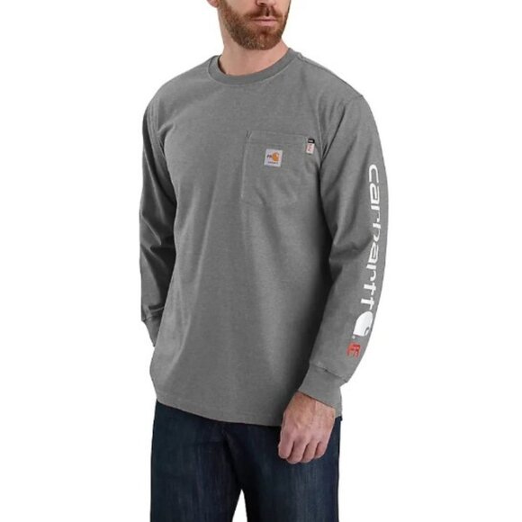 Carhartt Men's Flame Resistant Force Original Fit Long Sleeve Graphic T-Shirt - Picture 1 of 9